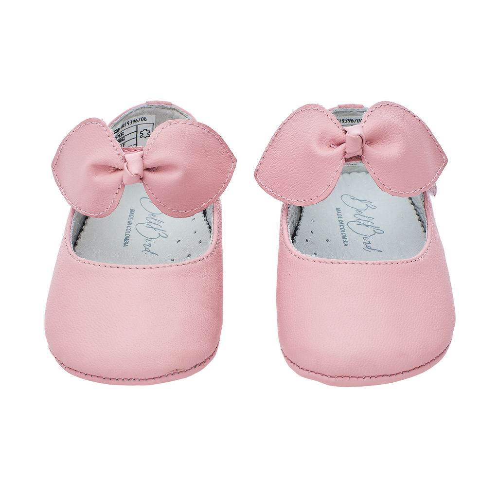 Baby / Toddler Side Bow Decor Elastic Strap Pink Prewalker Shoes