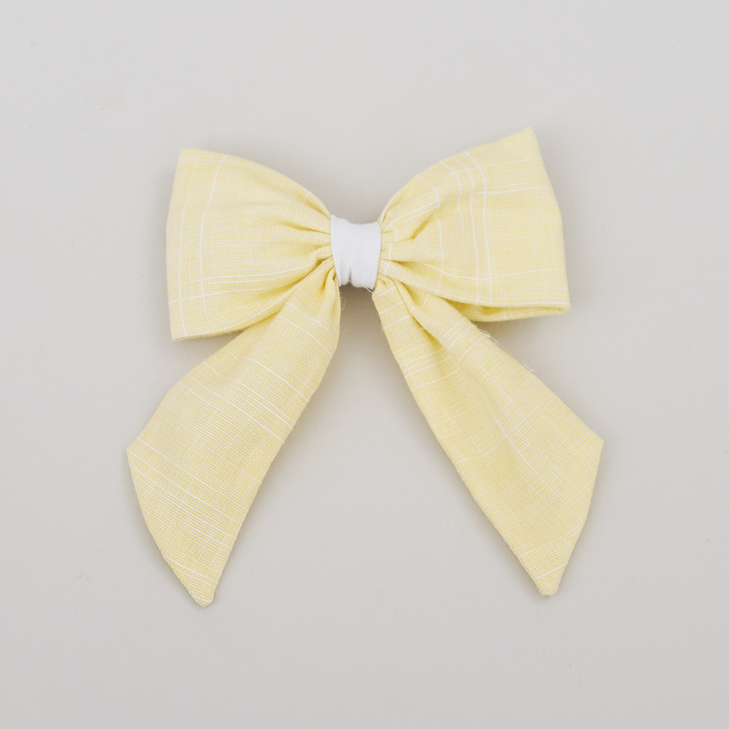 Lemon Hair Bow with Tails